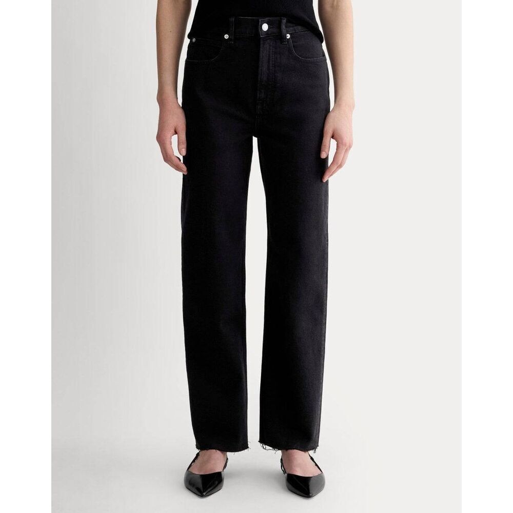 Everlane The Way High Jean Coal Black Straight Leg High Rise Organic Cotton 27